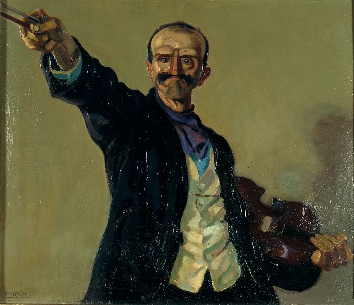 Aroldo Bonzagni, Molinari col violino, 1918